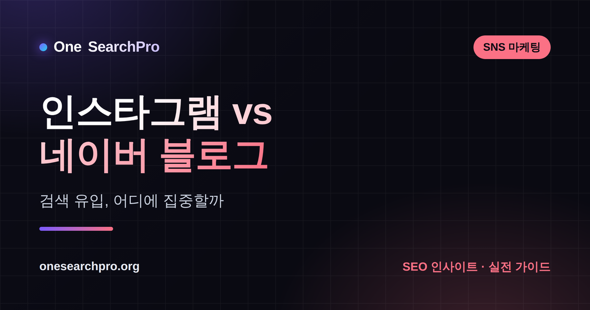 인스타그램 vs 네이버 블로그 — 검색 유입 관점에서 어디에 집중할까